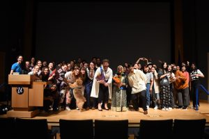 Photo of students at the Homecoming Pageant.